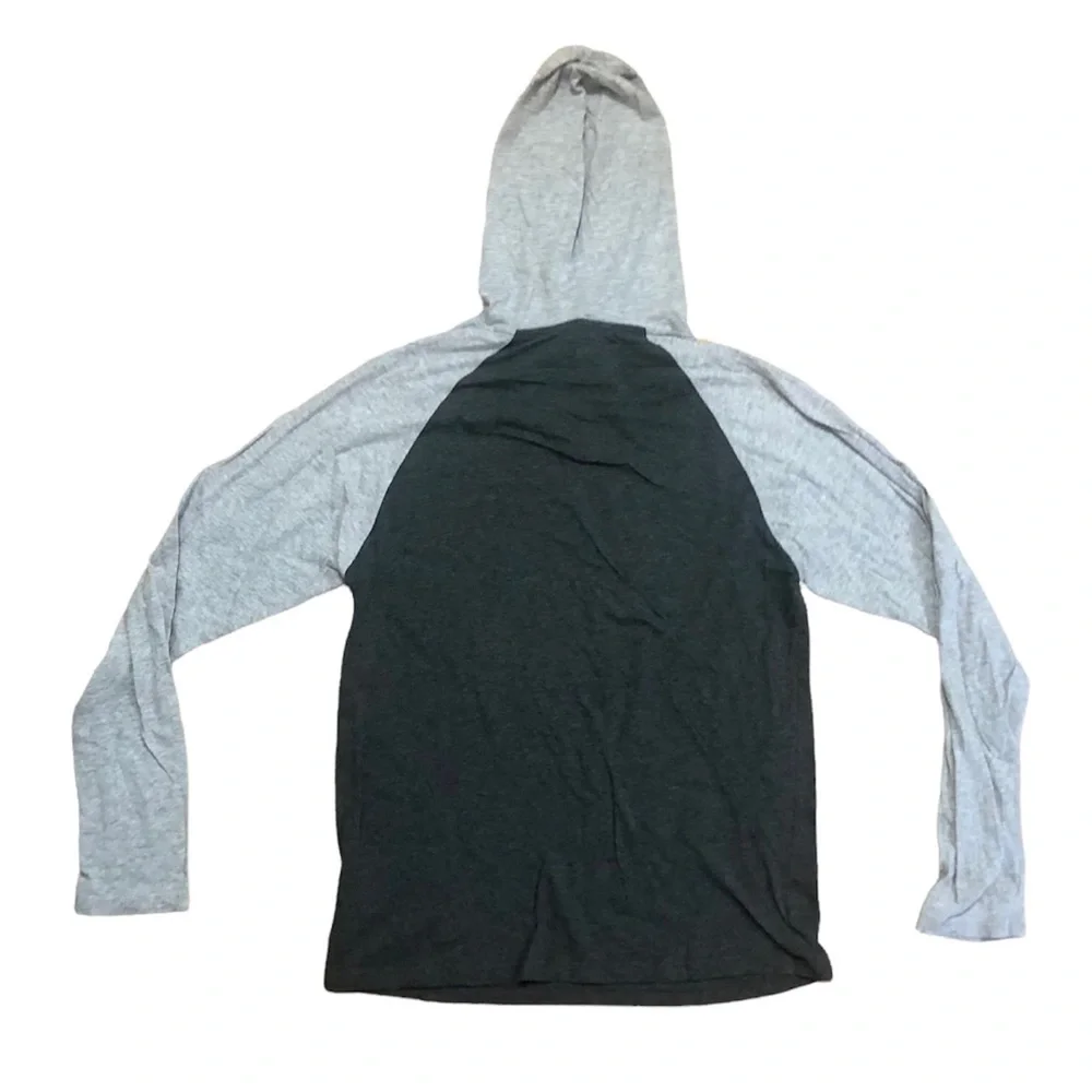 Disney Mickey Mouse grayscale long sleeve hooded baseball t-shirt, medium - Picture 4 of 5